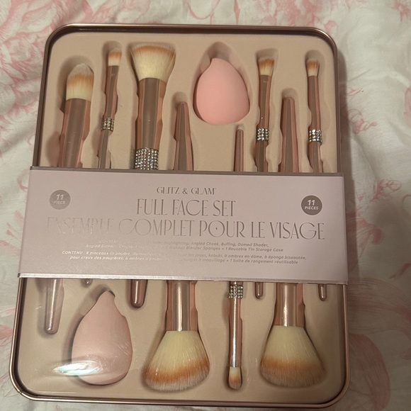 NWT Glitz & Glam Pink Bling 11 Piece Full Face‎ Makeup Brush Set - Picture 2 of 2